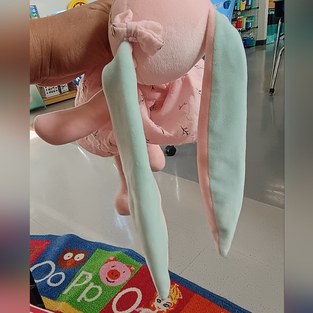 CooVs Bunny Rabbit bashful Long Ear Plush Easter Lovey Plush Toy With Dress 13in - Picture 10 of 14